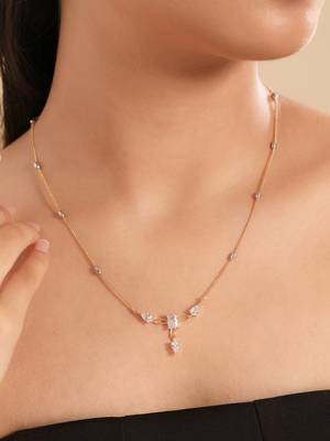 American diamond blissful minimal necklace set 2