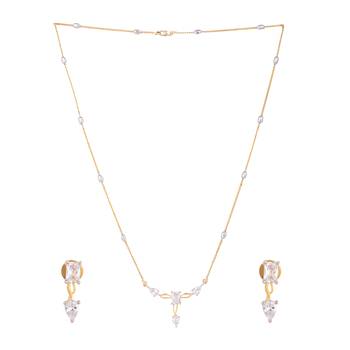 American diamond blissful minimal necklace set 4