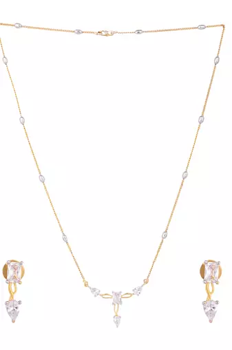 American diamond blissful minimal necklace set