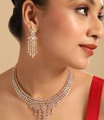 American diamond spark veil necklace set