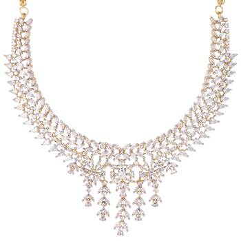 American diamond spark veil necklace set 4