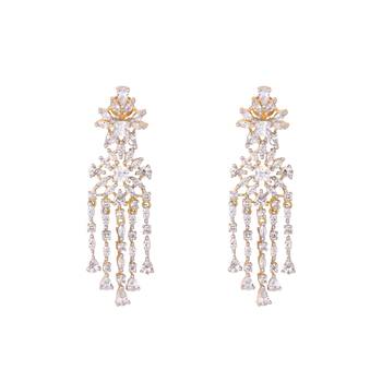 American diamond spark veil necklace set 5