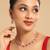American diamond ruby rhythm necklace set