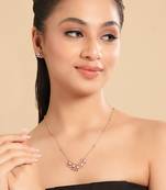 American diamond sunkissed pearl bloom minimal necklace set