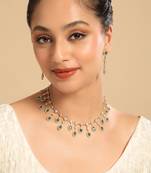 American diamond twilight green drops necklace set