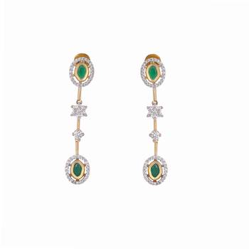 American diamond twilight green drops necklace set 5