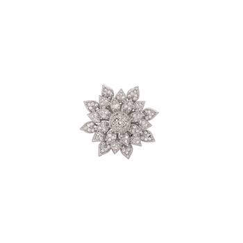 Rhodium plated floret swirl adjustable ring 3