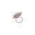 Rhodium plated floret swirl adjustable ring