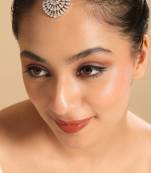 American diamond fern maang tikka