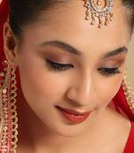 American diamond crescent charm maang tikka