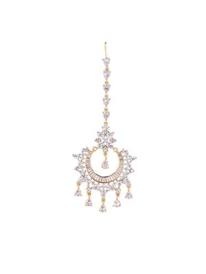 American diamond crescent charm maang tikka 3
