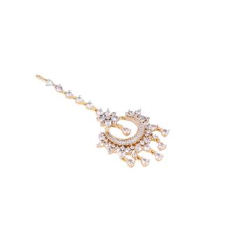 American diamond crescent charm maang tikka 5