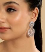 Rhodium plated eternal flora dangler earrings