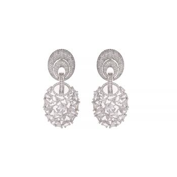 Rhodium plated eternal flora dangler earrings 3