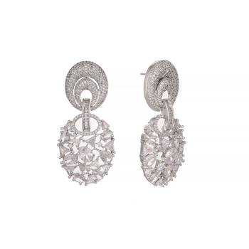 Rhodium plated eternal flora dangler earrings 4