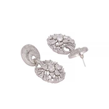 Rhodium plated eternal flora dangler earrings 5