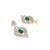 22k gold plated emerald leaf radiance earrings