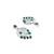 Rhodium plated royale green earrings