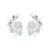 Rhodium plated pearl mystic flare stud earrings