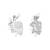 Rhodium plated pearl mystic flare stud earrings