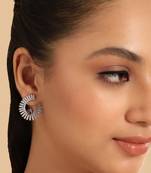 Rhodium plated celestial amethyst spark stud earrings