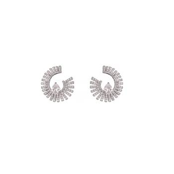 Rhodium plated celestial spark stud earrings 3