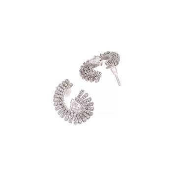 Rhodium plated celestial spark stud earrings 5