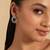Rhodium plated celestial emerald spark stud earrings
