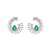 Rhodium plated celestial emerald spark stud earrings