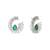 Rhodium plated celestial emerald spark stud earrings