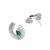 Rhodium plated celestial emerald spark stud earrings