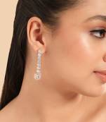 American diamond gleam flow drop earrings