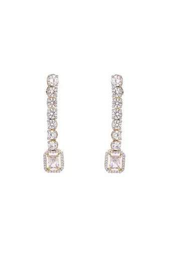 American diamond gleam flow drop earrings