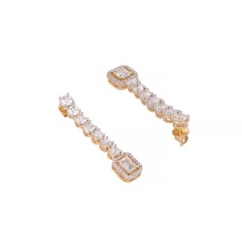 American diamond gleam flow drop earrings 4