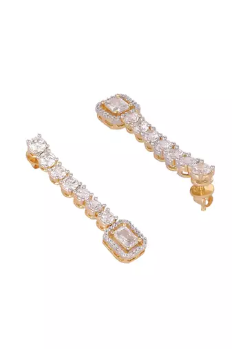 American diamond gleam flow drop earrings