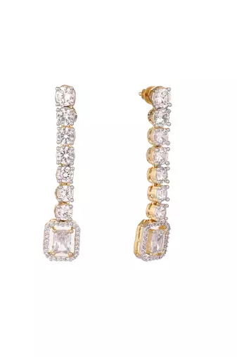 American diamond gleam flow drop earrings