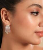 American diamond drape hoop earrings