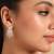 American diamond drape hoop earrings