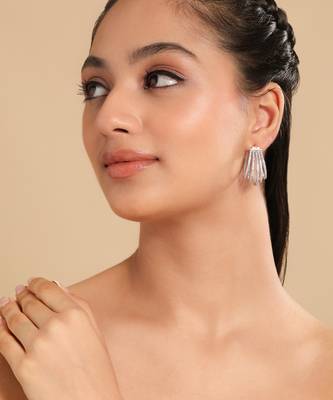 American diamond drape hoop earrings 2