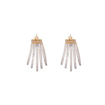 American diamond drape hoop earrings 3