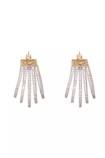 American diamond drape hoop earrings