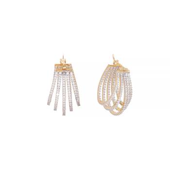 American diamond drape hoop earrings 4