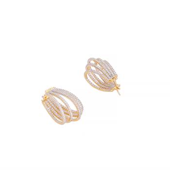 American diamond drape hoop earrings 5