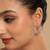 American diamond blossom arc stud earrings