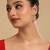 American diamond blossom arc stud earrings