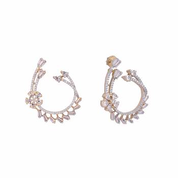 American diamond blossom arc stud earrings 4