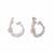 American diamond blossom arc stud earrings