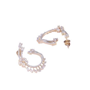 American diamond blossom arc stud earrings 5