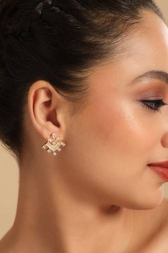 American diamond mellow stud earrings