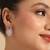 American diamond ruby roseatte stud earrings